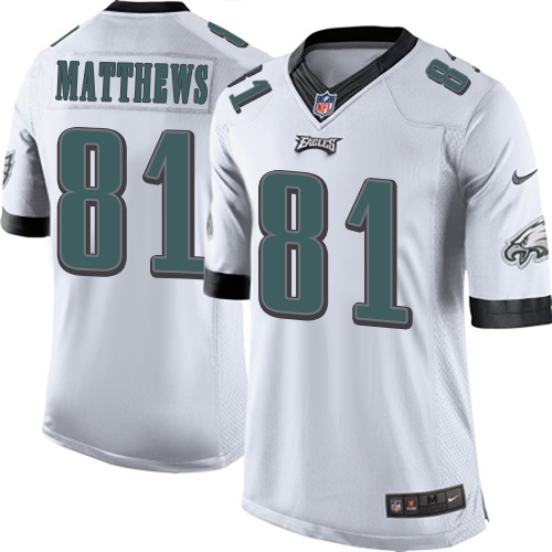 Men's Limited Jordan Matthews Nike Jersey White Road - #81 NFL Philadelphia Eagles